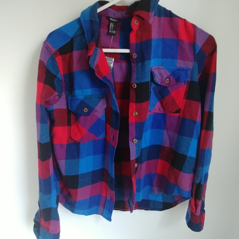💃Plaid  flannel shirt💃cropped
